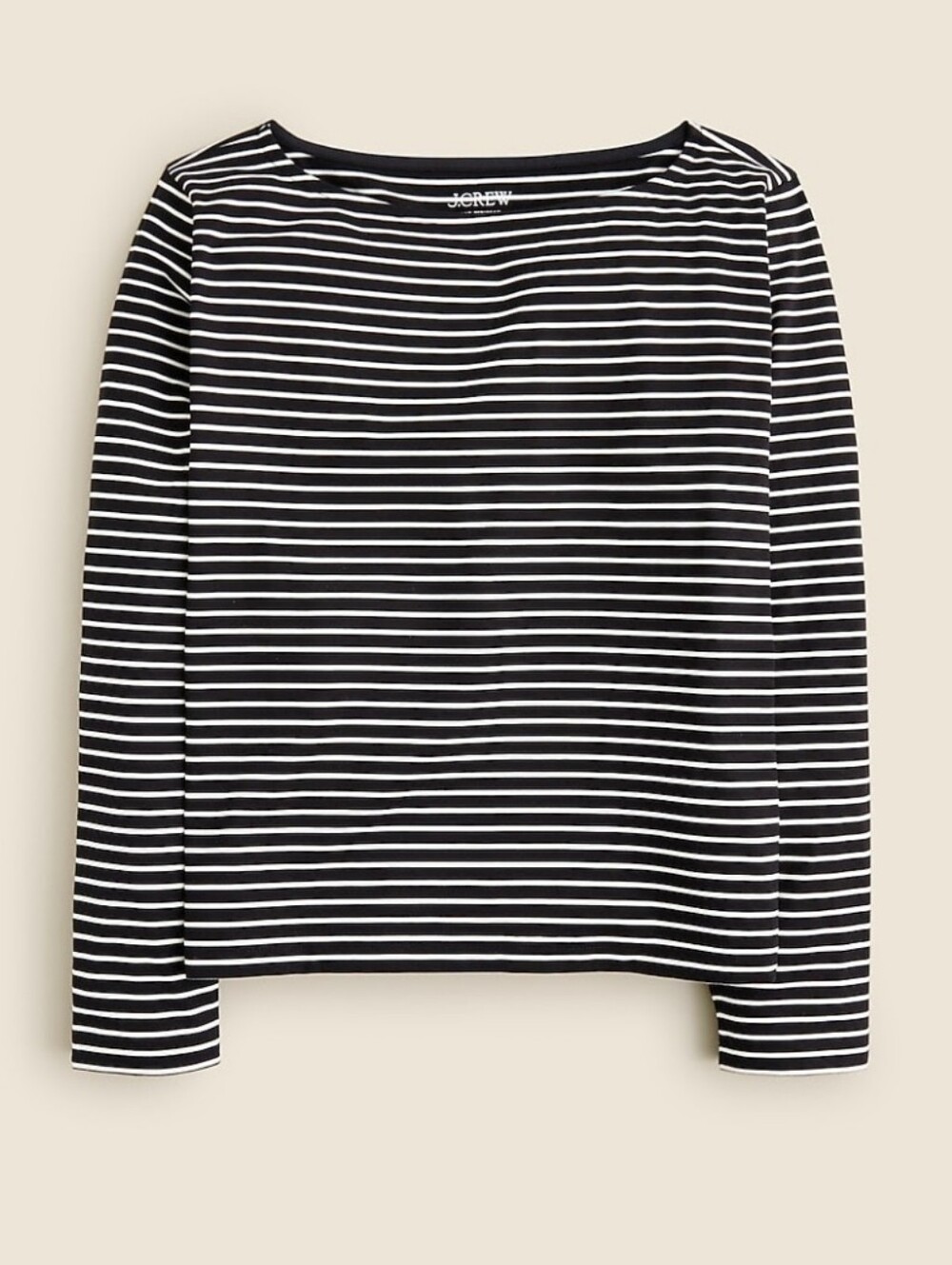 J.Crew Striped Long-Sleeve Boatneck Top Sz S